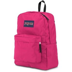 JanSport SuperBreak Backpack - Bright Beet Pink Knapsack Bag